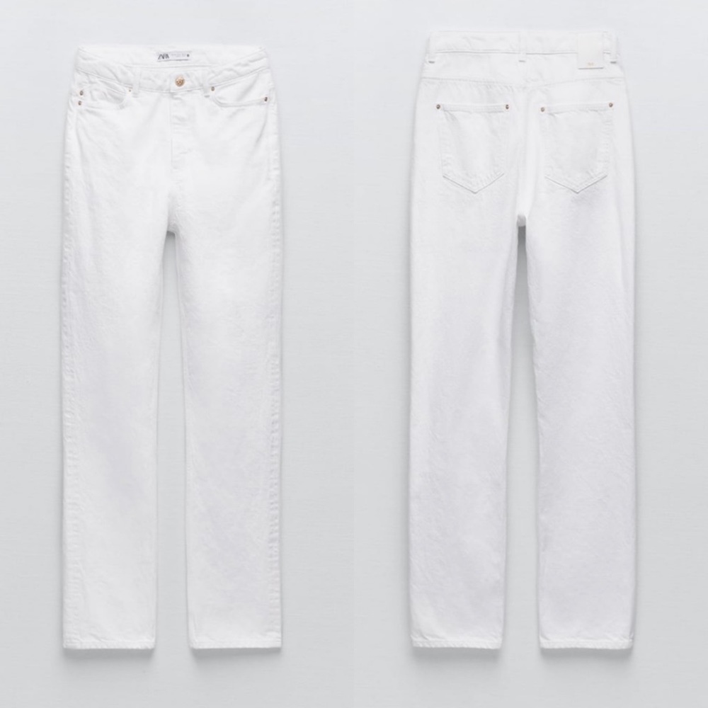 Zara Straight Leg White Denim - Picture 3 of 8